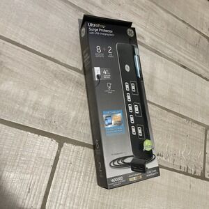 GE UltraPro Surge Protector‎ w/ USB Dock, 8-outlet, 2-USB, 4 ft, 2160 Joules NIB